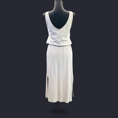 Organic Cotton Interlock Cotton Drawsteing Waist Midi Sleeveless Dress XS