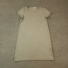 Artisan NY T-Shirt Dress Womens Medium Brown Shift Flowy Short Sleeves Stretch