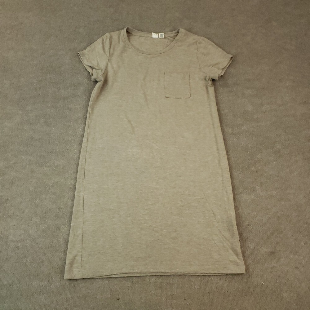 Artisan NY T-Shirt Dress Womens Medium Brown Shift Flowy Short Sleeves Stretch
