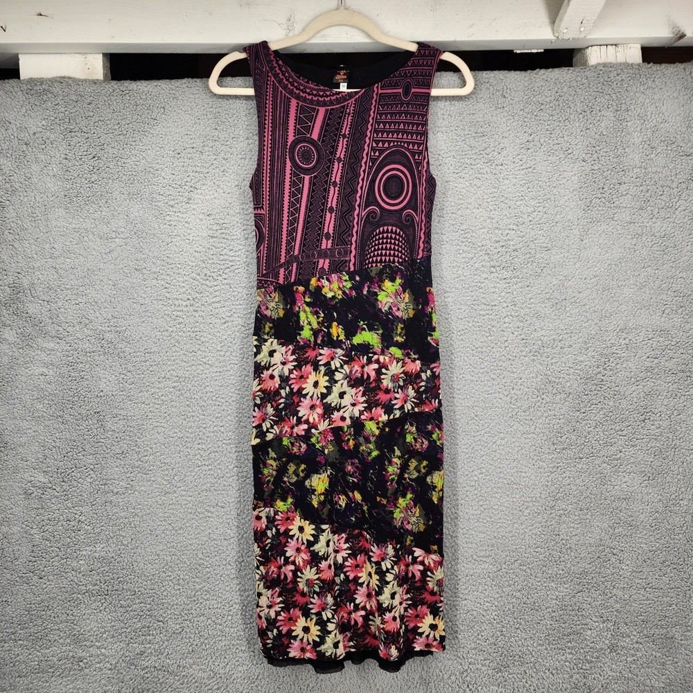 Y2K Vintage 90s FUZZI x Jean Paul Gaultier Soleil Dress Sz Medium Floral Mesh
