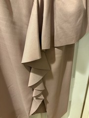 ELLIATT Mauve Solid One-Shoulder Ruffle Crepe Midi Sheath Dress Women S