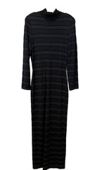 Vintage Griffith & Gray for St. John Black Grey Mock Neck Knit Maxi Dress Size 4