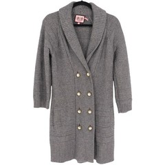 Juicy Couture Womens Size Small Gray Knit Shawl Collar Cardigan Sweater Dress