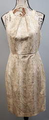 Calvin Klein Bodycon Dress Womens 4 Multi Snakeskin Lined Sleeveless Back Zipper
