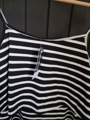 Select Black & White Striped Strappy Slit Side Midaxi Dress Size UK 10 BNWT