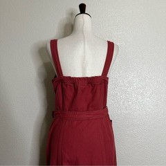 GAP Linen Blend Button-Front Apron Midi Dress, Size 8 Tall