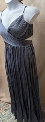 Lulus Blue/Gray Crepe Wrap Bust Formal Gown Size XL