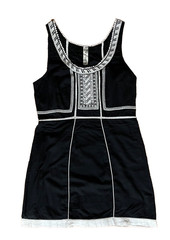 Free People Black and White Embroidered Dress Tunic Size S