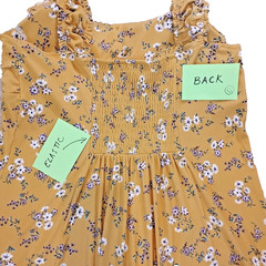 Sundress Padded Yellow Flower Pattern New Size XXXL Pull On Mini Stretch Plus Sz
