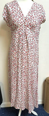 Albaray Daisy Print Tie Back Ecovero Tea Dress Cream Red Blue Size 16 BNWT