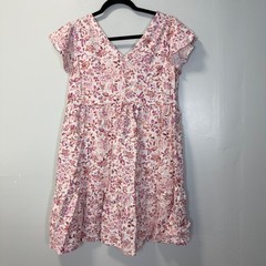 Isabel Maternity by Ingrid & Isabel Floral Linen Blend Tiered Dress Medium