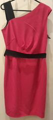 Roksanda Ilincic Asymmetrical Pink & Black Pencil Fitted Dress UK 16, EU44 US 12