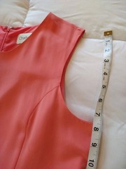 Vtg Chadwick&rsquo;s Coral Dress 12P Sleeveless 100% Silk * Open Seam In Shoulder