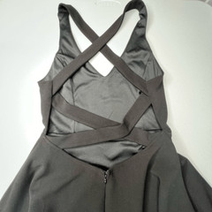 Lulus Black Lined Straps Back Zip Stretch Little Mini Dress Size Small