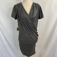 NEW Nightcap Clothing Silver Mini Wrap Dress Size 1 XS