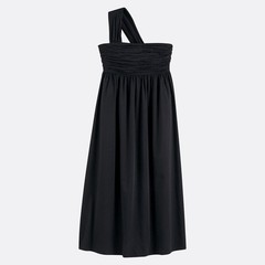 La Redoute Collections Asymmetric Strapless Maxi Dress Black Size 12 RRP £67.99