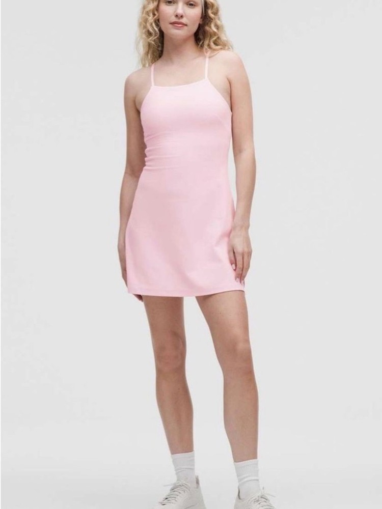 Lululemon Align Side Slit Cami Strap Dress Pink Organza Dress Women&rsquo;s Size 4