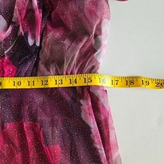 Candalite Plum Floral Glitter Tulle Maxi Dress Size M Romantic Fairytale Cottage