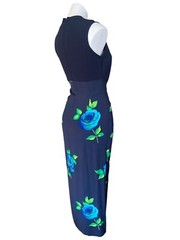 Datiani Vintage Faux Floral Wrap Dress Rayon Women&rsquo;s SIze 8 Made in the USA