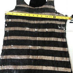 Women&rsquo;s Joe&rsquo;s Jeans Black Silver Sequin Striped Dress M Racerback READ