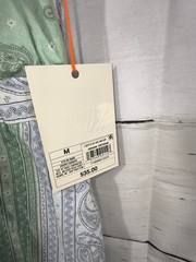 Universal Thread Tie-Front Maxi Dress Green Blue Paisley Sz M Vacation Resort