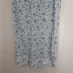 Faherty Island Times Tie Waist Midi Shirtdress Dress Floral Blue Light Airy M