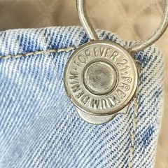 Denim Mini Overall Dress Small Forever 21 Jump Ring Back Adj Strap