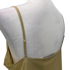 French Connection Satin Slip Dress Mini V Neck Spaghetti Strap Olive Tan L NWOT