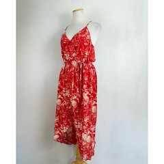 Lucky Brand Dress Size Small NWT 100% Silk Sleeveless Floral Print Red/Orange