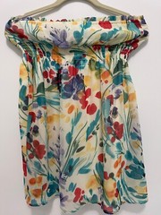 Multi Colored 21 Strapless Dress Lined Size S Excellent Length 25&Prime;