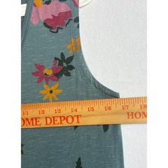 Toad&Co Women Marley Tiered Sleeveless Dress Green Floral Organic Cotton S