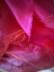 Jessica McClintock Gunne Sax Sequin Corset Formal Gown XS 2pc Red Organza Dress