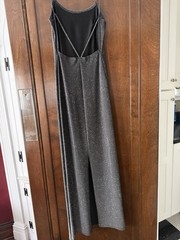 Jump Apparel Co. Black Silver Glitter Metallic Maxi Dress Scoop Neck Size 3/4