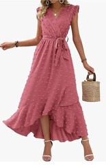 BTFBM Boho Cottagecore Cap Sleeve Swiss Dot Flowy Ruffle Sz XL