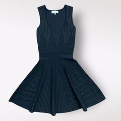 John Jenn Sleeveless Knit Fit and Flare Short Mini Dress Size Medium Black Gray