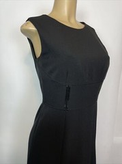 Evan Picone Black Stretch Zip Back Formal A Line Dress Women’s Size 6 Career EUC