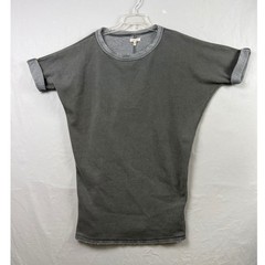 Silence + Noise Sweatshirt Dress Womens S Gray Dolman Short Sleeve Raw Hem