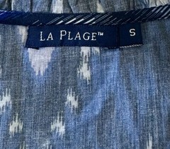 LA PLAGE Size Small Claythorne Maxi Dress Blue Ikat Lightweight Cotton Boho
