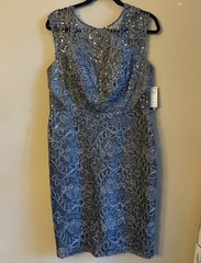 Ignite Evenings Embellished Sequin Silver Grey Midi Dress Size 12 New with tags