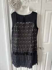 Principles Ben De Lisi Gatsby Flapper Style Black Dress Sequin Detail 20