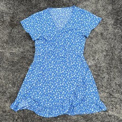 Ghanda Co. Floral Mini Dress – Wrap Style Ruffle Hem