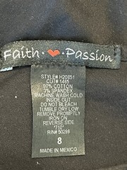 Faith Passion Casual Dress Black Cotton Spandex Size 8 V Neck Sleeveless