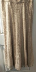 Morilee Madeline Gardner Gold Sequin Formal Gown Bridal Wedding Dress Sz 20