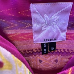 EUC Vintage Nicole Miller Studio Multicolored Silk Pleated Sundress Dress 10
