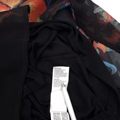 Desigual Shift Dress Black Floral Print Sleeveless Chiffon Size 38