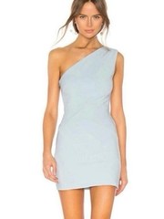 NEW Michael Costello Revolve One Shoulder Dress Size Medium Blue Cocktail