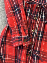 Merona Red Plaid Tunic Button Up Dress Size S