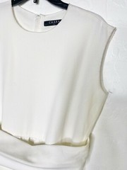 CAARA White Belted Wrap Inspired Side Pocket Crepe Shift Dress M = 6/8 Nordstrom