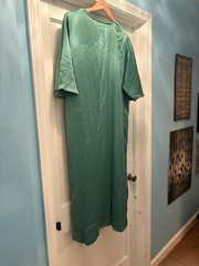 Zara Green Satin Kaftan Tunic Midi Dress