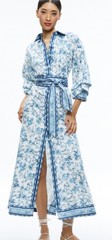 Alice + Olivia Tanika Button Down Maxi Dress Sz Medium No Belt